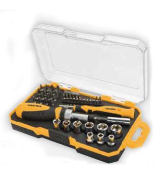 JUEGO DE DADOS Y PUNTAS TOLSEN 42 PIEZAS