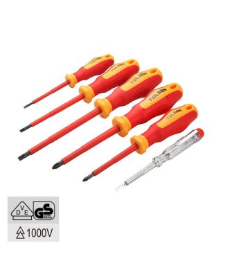 JUEGO DE ATORNILLADOR MANGO AISLANTE 1000 V 6 PIEZAS