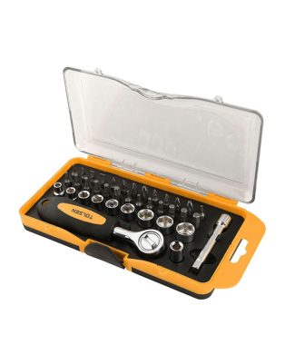 JUEGO DE DADOS Y PUNTAS TOLSEN 38 PIEZAS